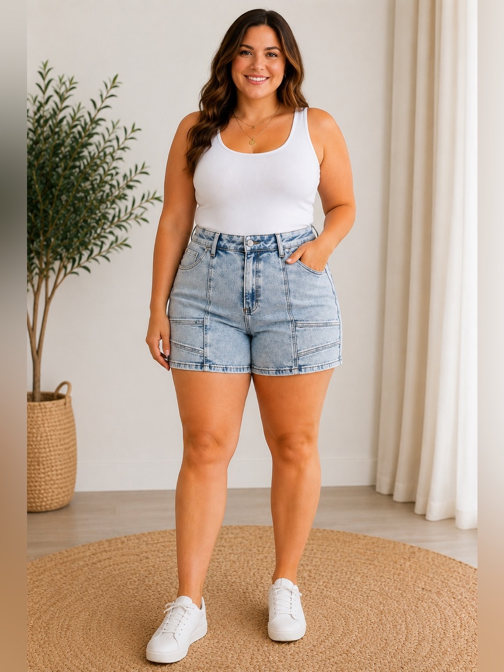 Risen Jean Shorts in light acid wash. NWT. Size 2XL
